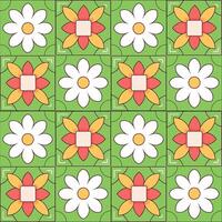 Tile seamless pattern design with colorful motifs background. vector