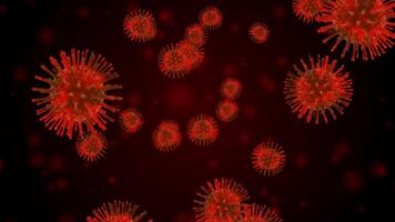 3d render Coronavirus COVID-19, Virus of flu or microorganism. Rapid multiplication of bacteria Infection. animation background. video