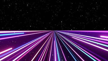 4K of Traveling through star fields space colorful light glowing. Space Nebula moving with stars space nebula galaxy. neon lines with glowing speed trails. Appear, slide up and fade way center video