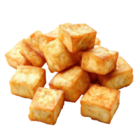 A pile of cubes of tofu on transparent background png