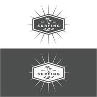 set of Surfing Beach logo Illustration Template. vector