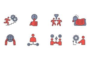 Soft skills icon set Editable stroke vector