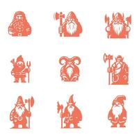 Grumpy Dwarf Collection Logo Design vector