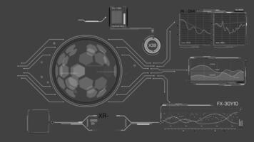 Animated high-tech interface for working with data video