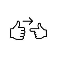Thumb up icon. Hand Gestures Illustrate Forward Progress vector