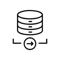 Data Transfer to Database Icon, Database Related Line Icon. Contains such Icon as Backup, Structure, Data Transfer and more. Editable Stroke. vector
