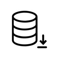 Downloading Database Icon, Database Related Line Icon. Contains such Icon as Backup, Structure, Data Transfer and more. Editable Stroke. vector