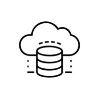 cloud database icon a simple visual representation of cloud based data storage, Cloud Storage Icon Design Template. Editable Stroke vector