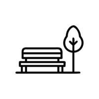 Simple Line Art of Park Bench and Tree, Park line and glyph icon, nature and street, public park icon, graphics vector