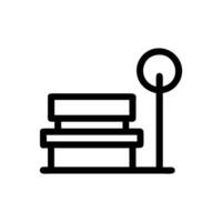 Simple Line Art of Park Bench and Tree, Park line and glyph icon vector