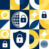Data Privacy Day. January 28. Seamless geometric pattern. Template for background, banner, card, poster vector