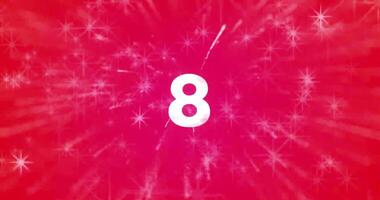 Countdown from 10 on a red background. New Year 4K animation video