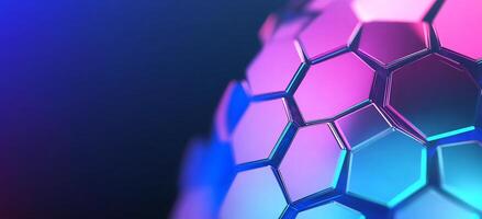 A close-up view of a geometric, hexagonal-patterned surface with vibrant colors. photo