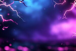 A vibrant abstract scene featuring lightning and colorful clouds. photo