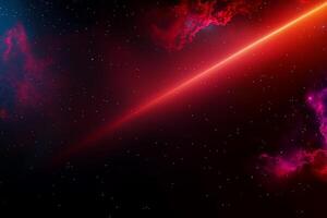 Red and blue space background with a bright light photo