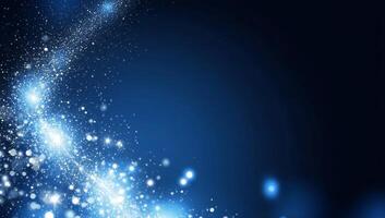 Abstract blue background with sparkling light effects. photo