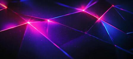 Abstract design featuring vibrant neon lights and geometric patterns. photo