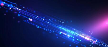 Abstract digital background with glowing lines and particles. photo