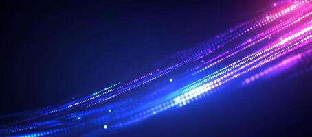 Abstract digital background with flowing light patterns in blue and pink. photo
