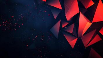 Abstract geometric design with red and dark blue tones. photo