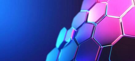 Abstract hexagonal pattern with vibrant colors and gradients. photo