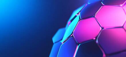 Abstract hexagonal pattern with vibrant lighting effects. photo