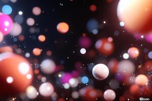 Abstract image of colorful orbs against a dark background. photo