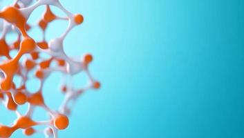 3d rendering of a molecule on a blue background photo