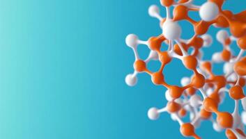 3d rendering of a molecule on a blue background photo