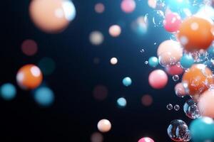 Colorful spheres and bubbles create a vibrant, abstract composition. photo