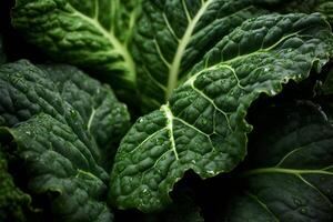A close up of a large green leaf photo