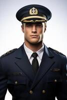 A man in a pilot's uniform photo