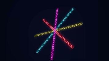 Neon Disco led light with flower shape for music or element, loopable abstract background for lofi music video