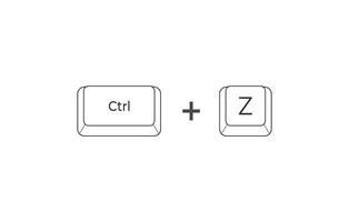 Crtl and Z keyboard shortcuts in simple flat style. Illustration of keyboard elements. vector