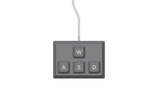 Keyboard control keys A,W,S,D in simple flat line style. Illustration of keyboard elements in minimalist style. vector