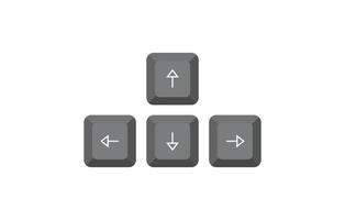 Keyboard control keys with arrow keys in minimalist flat style. Illustration of keyboard elements. vector