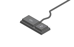 Keyboard simple shortcuts Crtl and Z in isometric style. Illustration of keyboard elements. vector