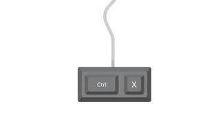 Crtl and X simple keyboard shortcuts in simple flat style. Illustration of keyboard elements. vector