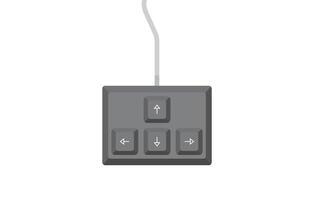 Keyboard control keys with arrow keys in flat simple style. Illustration of keyboard elements in flat style. vector