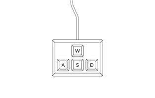 A black and white drawing of a computer mouse vector
