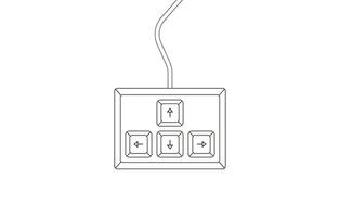 Keyboard control keys with arrow keys in flat simple style. Illustration of keyboard elements. vector