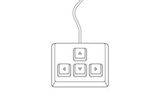 Keyboard control keys with arrow keys in flat style. Illustration of keyboard elements in simple style. vector