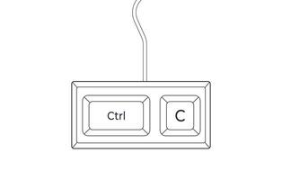 Crtl and C keyboard shortcuts in simple flat style. Illustration of keyboard elements. vector