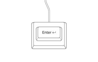 Enter keyboard key in flat style. Illustration of keyboard elements in simple. vector
