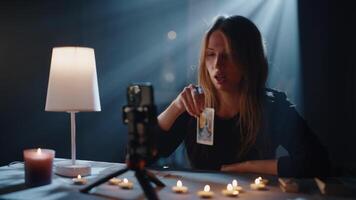 A Tarot Reader Makes a Reading Remotely video