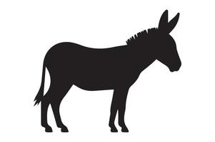 Minimalistic Donkey Silhouette illustration on White Background vector