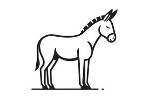 Minimalistic Donkey Silhouette image illustration on White Background vector