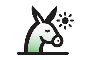 Donkey Silhouette Design in Profile View vector