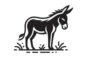 Donkey Silhouette Illustration in Profile View vector