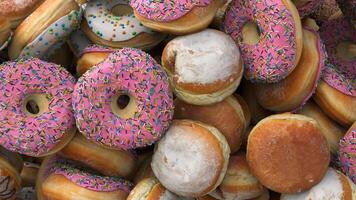Falling Different donuts with alpha channel video